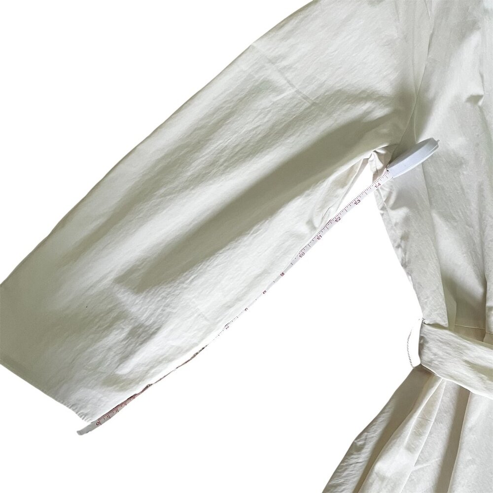 ZARA ZW Collection Belted Midi Dress Ecru Size L – V‑Neck Summer NWT - Picture 5 of 8
